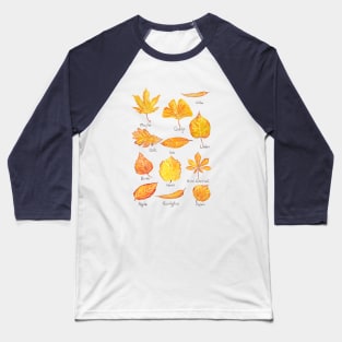 Yellow Autumn leaves collection watercolor Baseball T-Shirt